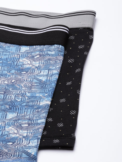 Pack Of 2 Black & Blue Printed Trunk